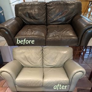 Aged leather restored to look great again